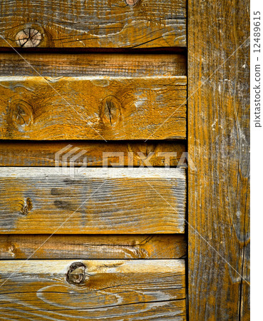 old wooden the panel ocher color 12489615