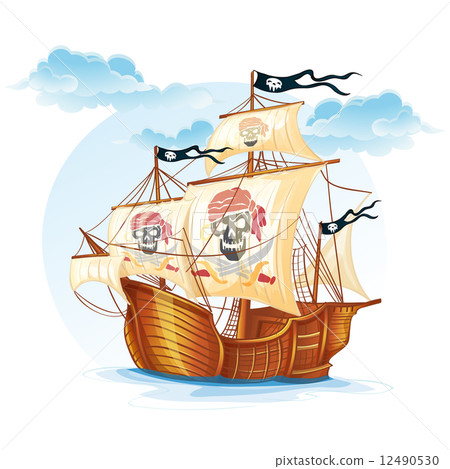 Image caravel ship pirates. XV century 12490530