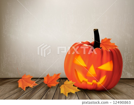 Halloween background with a Jack 'O Lantern. Vector. Halloween background with a Jack 'O Lantern. Vector. 12490863