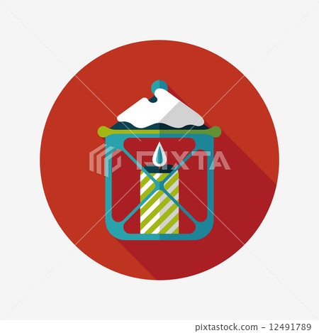 Christmas candle flat icon with long shadow,eps10 Christmas candle flat icon with long shadow,eps10 12491789