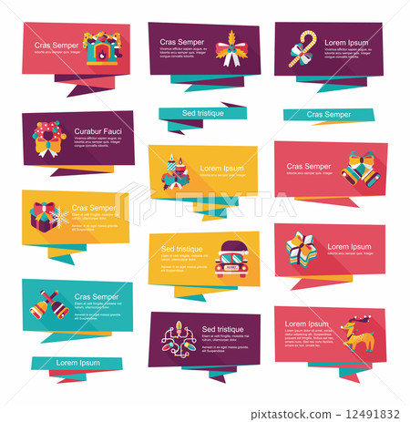 Christmas flat banner background set,eps10 12491832