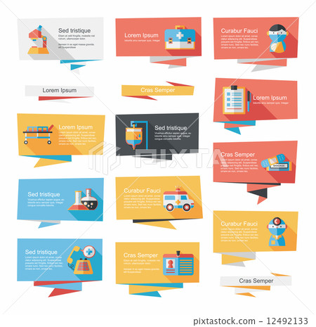 Hospital flat banner background set, eps10 12492133