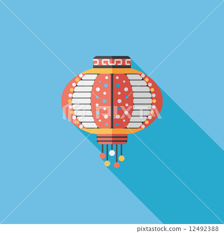 Chinese New Year flat icon with long shadow,eps10, Chinese decor Chinese New Year flat icon with long shadow,eps10, Chinese decor 12492388