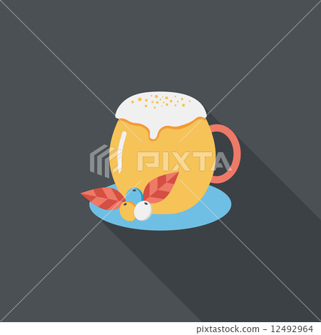 hot milk cream coffee flat icon with long shadow,eps10 12492964