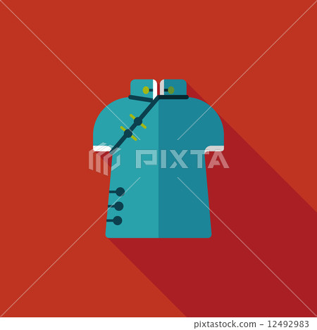 Chinese Cheongsam flat icon with long shadow,eps10 - Stock Illustration ...