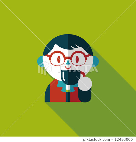 man drinking coffee flat icon with long shadow,eps10 12493000