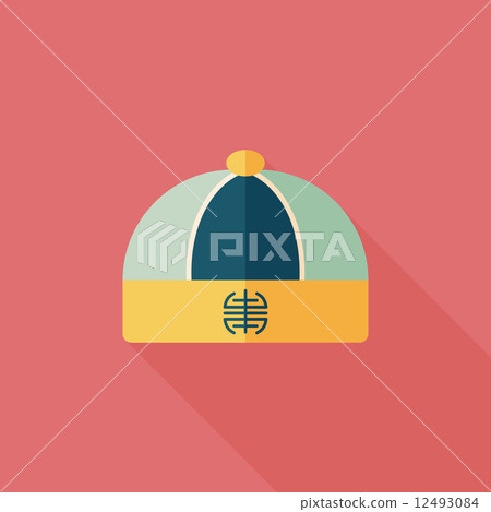 Chinese hat flat icon with long shadow,eps10 - Stock Illustration ...