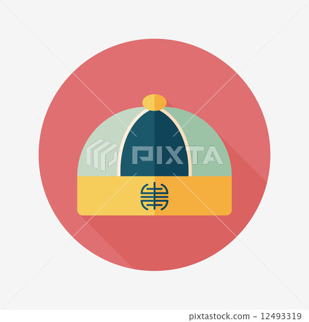 Chinese hat flat icon with long shadow,eps10 - Stock Illustration ...