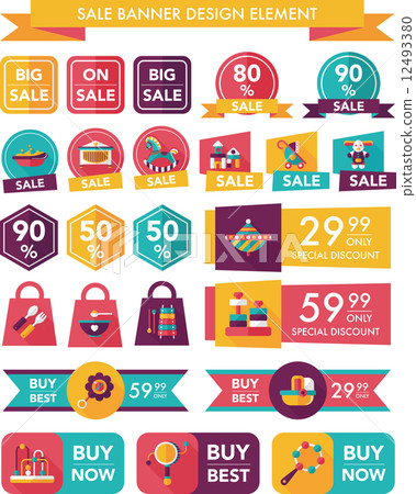 baby sale banner design flat background set, eps10 12493380