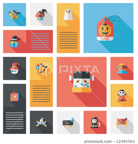 Halloween flat ui background set 12493563