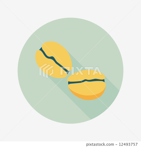 coffee bean flat icon with long shadow,eps10 coffee bean flat icon with long shadow,eps10 12493757