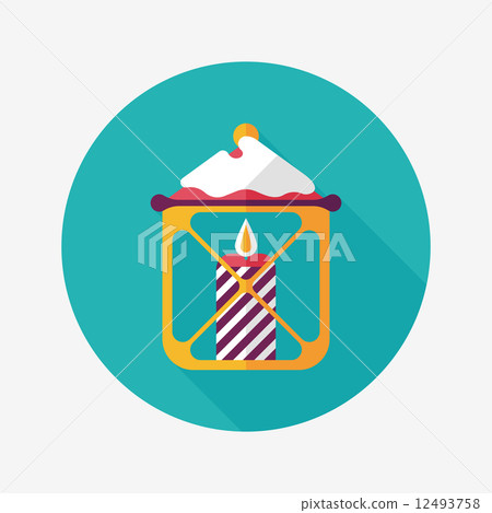 Christmas candle flat icon with long shadow,eps10 Christmas candle flat icon with long shadow,eps10 12493758