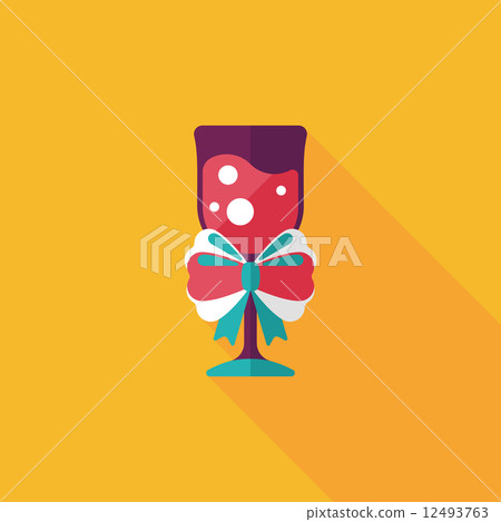 Christmas cocktail flat icon with long shadow,eps10 Christmas cocktail flat icon with long shadow,eps10 12493763