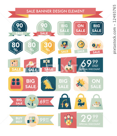 Toy sale banner design flat background set, eps10 Toy sale banner design flat background set, eps10 12493765