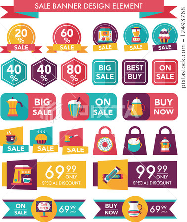 coffee sale banner design flat background set, eps10 coffee sale banner design flat background set, eps10 12493768
