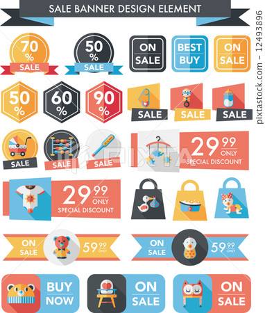 baby sale banner design flat background set, eps10 baby sale banner design flat background set, eps10 12493896