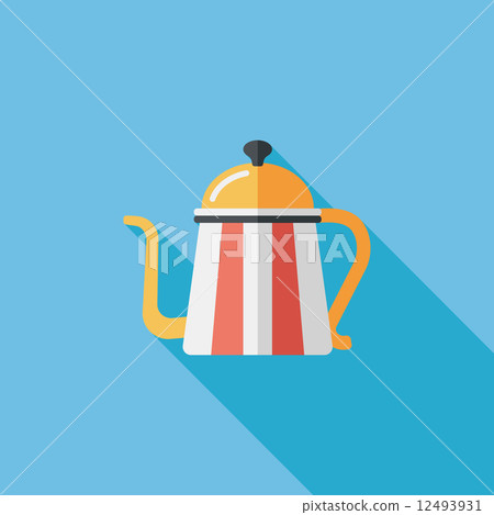 coffee kettle flat icon with long shadow,eps10 coffee kettle flat icon with long shadow,eps10 12493931