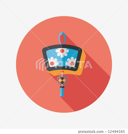 Chinese New Year flat icon with long shadow,eps10, Chinese decor 12494165