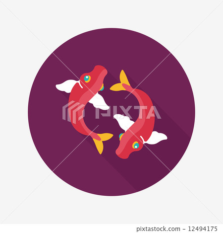 Chinese New Year flat icon with long shadow,eps10, Chinese decor Chinese New Year flat icon with long shadow,eps10, Chinese decor 12494175