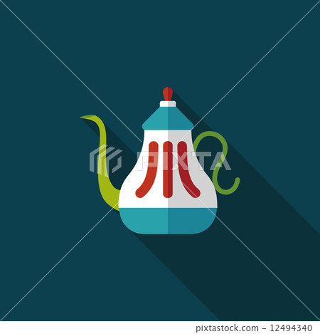 tea pot flat icon with long shadow,eps10 tea pot flat icon with long shadow,eps10 12494340
