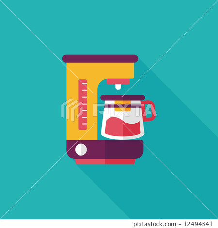 coffee machine flat icon with long shadow,eps10 12494341