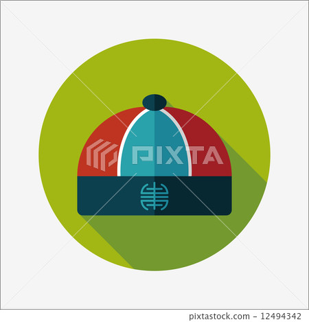Chinese hat flat icon with long shadow,eps10 Chinese hat flat icon with long shadow,eps10 12494342