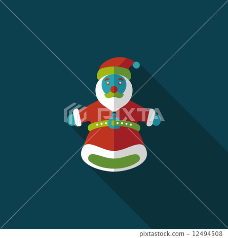 Santa Claus hand puppet flat icon with long shadow,eps10 12494508