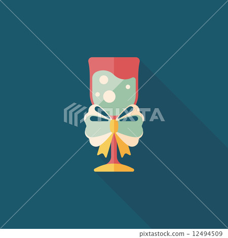 Christmas cocktail flat icon with long shadow,eps10 Christmas cocktail flat icon with long shadow,eps10 12494509