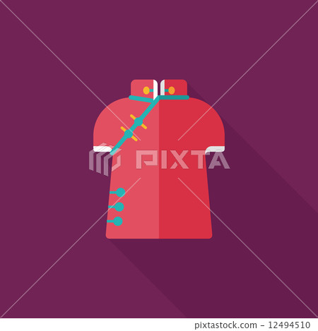 Chinese Cheongsam flat icon with long shadow,eps10 - Stock Illustration ...