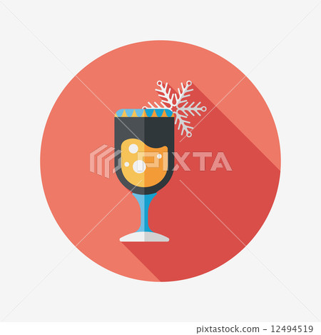 Christmas cocktail flat icon with long shadow,eps10 Christmas cocktail flat icon with long shadow,eps10 12494519