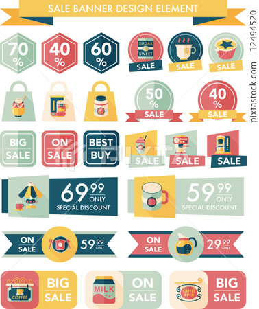 coffee sale banner design flat background set, eps10 coffee sale banner design flat background set, eps10 12494520