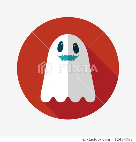 ghost flat icon with long shadow,eps10 ghost flat icon with long shadow,eps10 12494792