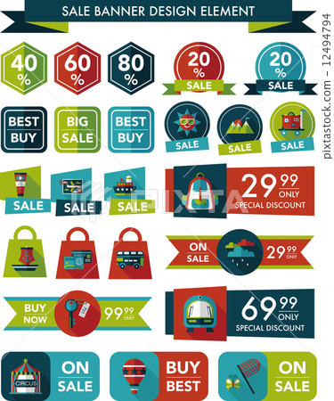 Travel sale banner design flat background set, eps10 Travel sale banner design flat background set, eps10 12494794
