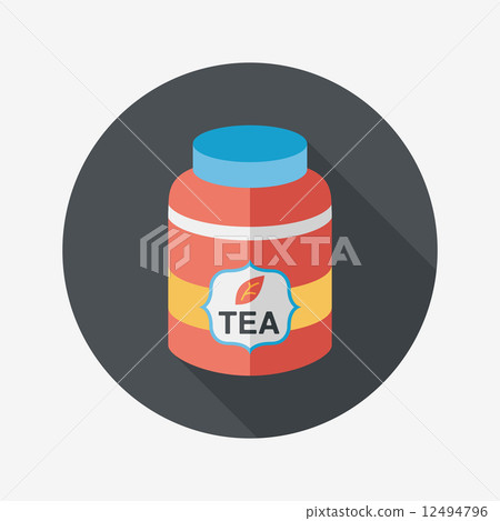 tea canister flat icon with long shadow,eps10 tea canister flat icon with long shadow,eps10 12494796