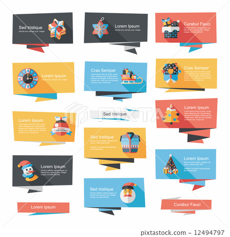 Christmas flat banner background set,eps10 Christmas flat banner background set,eps10 12494797