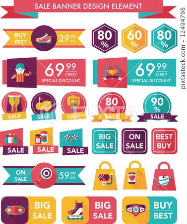 Sport sale banner design flat background set, eps10 Sport sale banner design flat background set, eps10 12494798