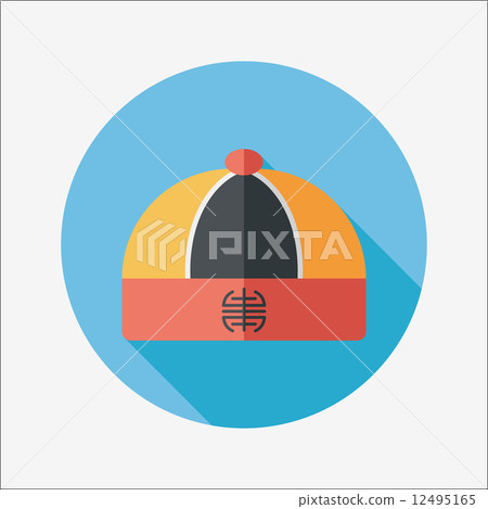 Chinese hat flat icon with long shadow,eps10 - Stock Illustration ...