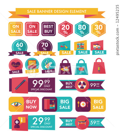 hospital sale banner design flat background set, eps10 12495235