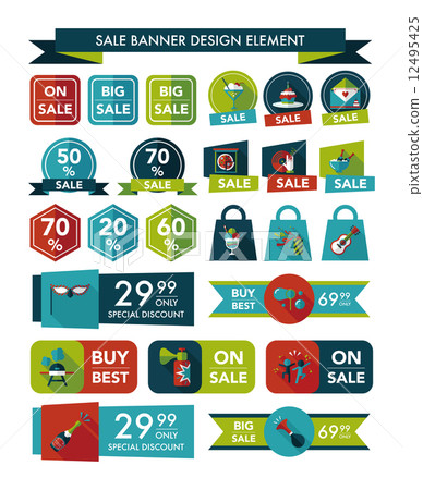 Birthday sale banner design flat background set, eps10 Birthday sale banner design flat background set, eps10 12495425