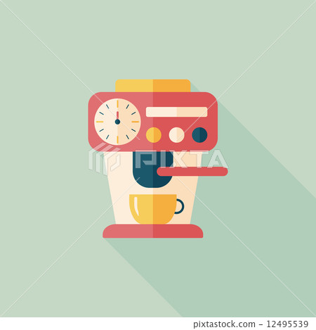 coffee machine flat icon with long shadow,eps10 coffee machine flat icon with long shadow,eps10 12495539