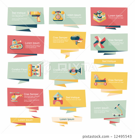 Toy flat banner background set,eps10 Toy flat banner background set,eps10 12495543