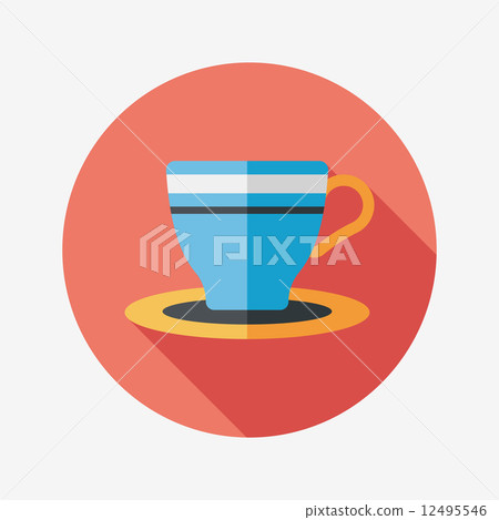 coffee cup flat icon with long shadow,eps10 coffee cup flat icon with long shadow,eps10 12495546