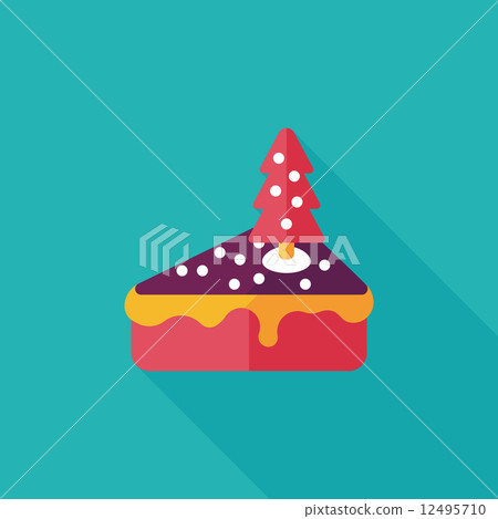 Christmas cake flat icon with long shadow,eps10 - Stock Illustration ...