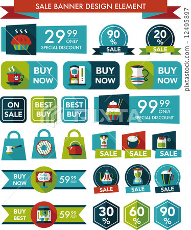 coffee sale banner design flat background set, eps10 coffee sale banner design flat background set, eps10 12495897