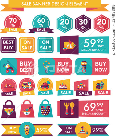 baby sale banner design flat background set, eps10 baby sale banner design flat background set, eps10 12495899