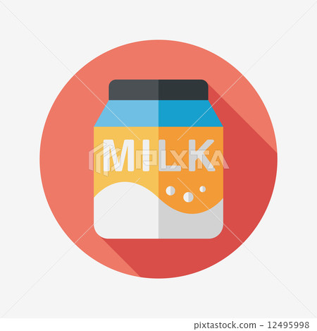 milk package flat icon with long shadow,eps10 12495998