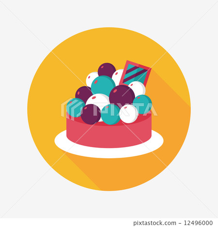 fruit tart flat icon with long shadow,eps10 12496000