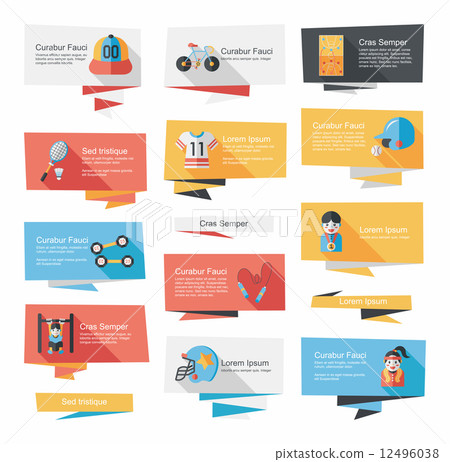 sport flat banner background set 12496038