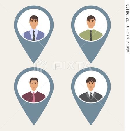 Tag set front label portrait users social network 12496566