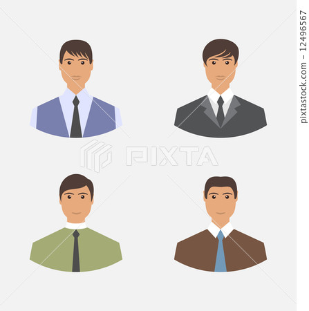 Avatar set front portrait office manager for web design 12496567